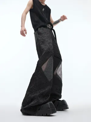 【24s May.】Deconstructed Metal Mesh Cutout Pants