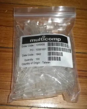 6.4mm Female Spade Terminal PVC Covers (Pkt 100) - Part # 1346450