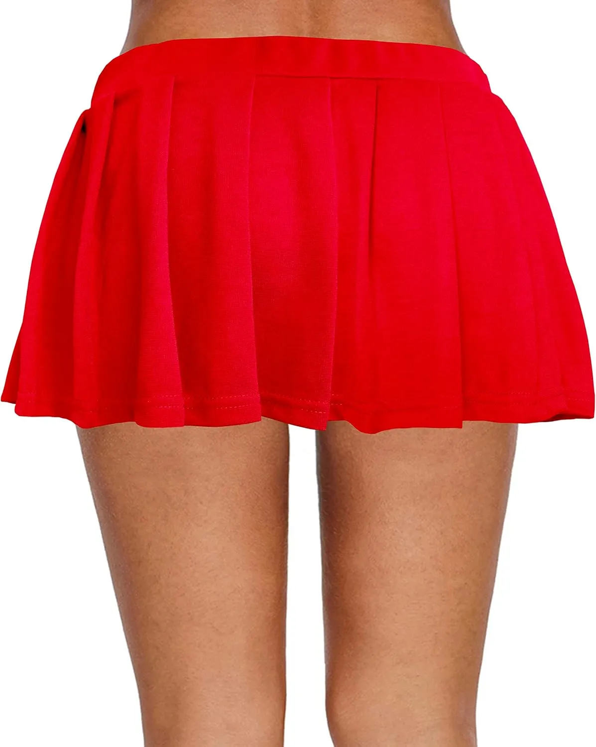 Afibi Women Sexy Stretchy Elastic Waist Pleated Ruffle Mini Skirt for Schoolgirl Outfits
