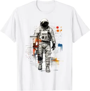 Astronaut Painting Art Abstract Drawing Graphic Astronaut T-Shirt