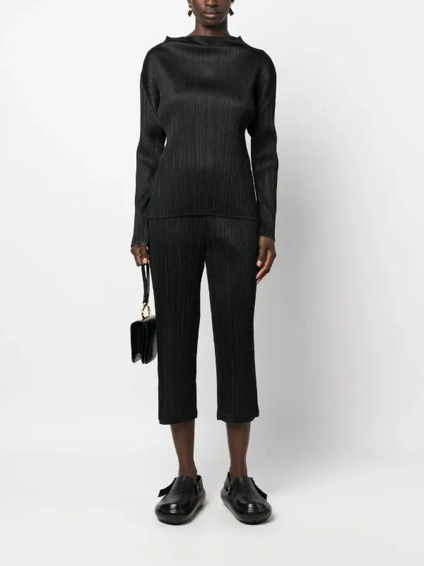 AW23 Pleated Straight Pants - Black