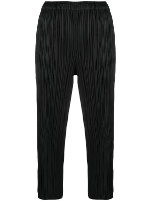 AW23 Pleated Straight Pants - Black