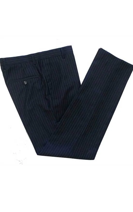 BLACK PINSTRIPE WORSTED 3 PIECE SUIT