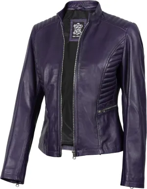 Blingsoul Real Leather Jacket Women - Cafe Racer Style Womens Leather Jackets