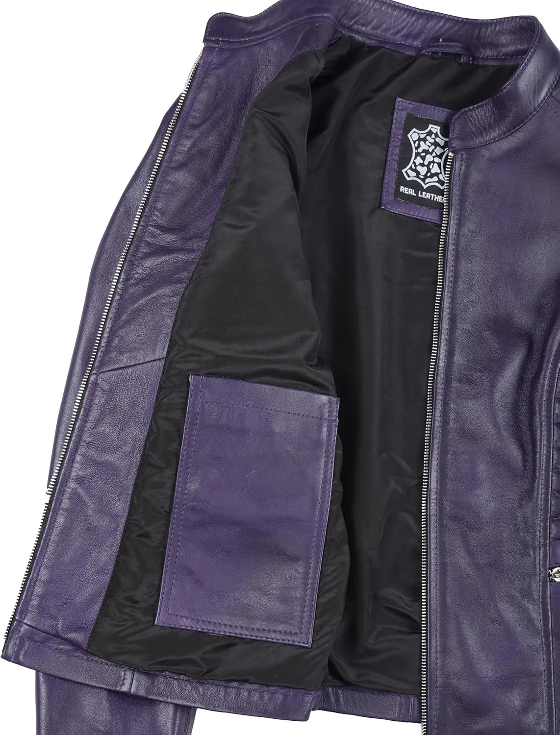 Blingsoul Real Leather Jacket Women - Cafe Racer Style Womens Leather Jackets