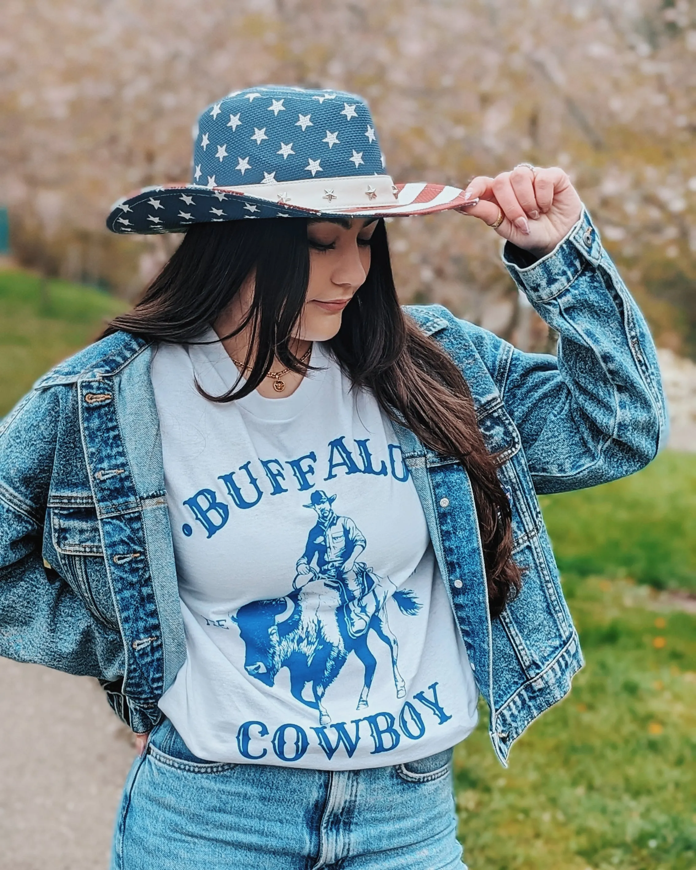 Buffalo Cowboy Yee Haw White Short Sleeve Shirt