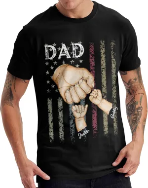 Custom Dad Shirt with Photo Text, Personalized Fathers Day Shirt Gifts for Dad Papa Husband, Custom T Shirts for Men