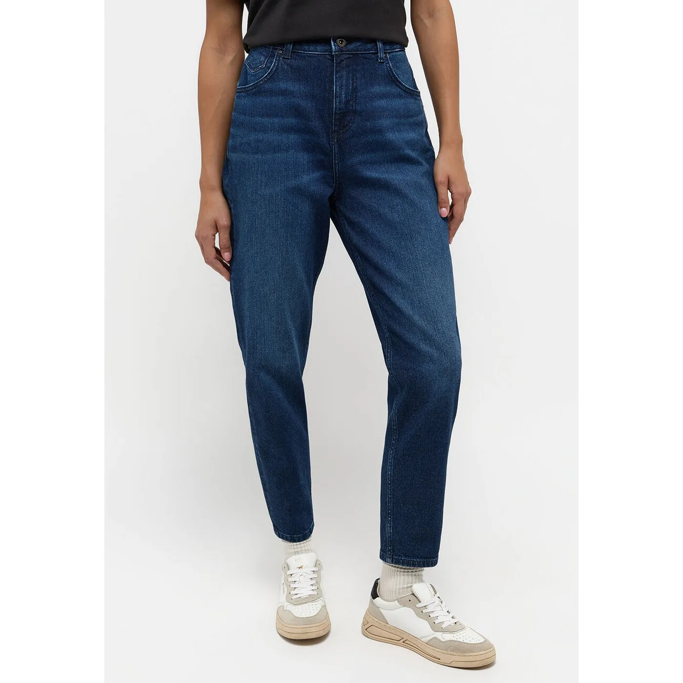 Dark Blue Tapered Mom Jeans