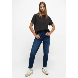 Dark Blue Tapered Mom Jeans