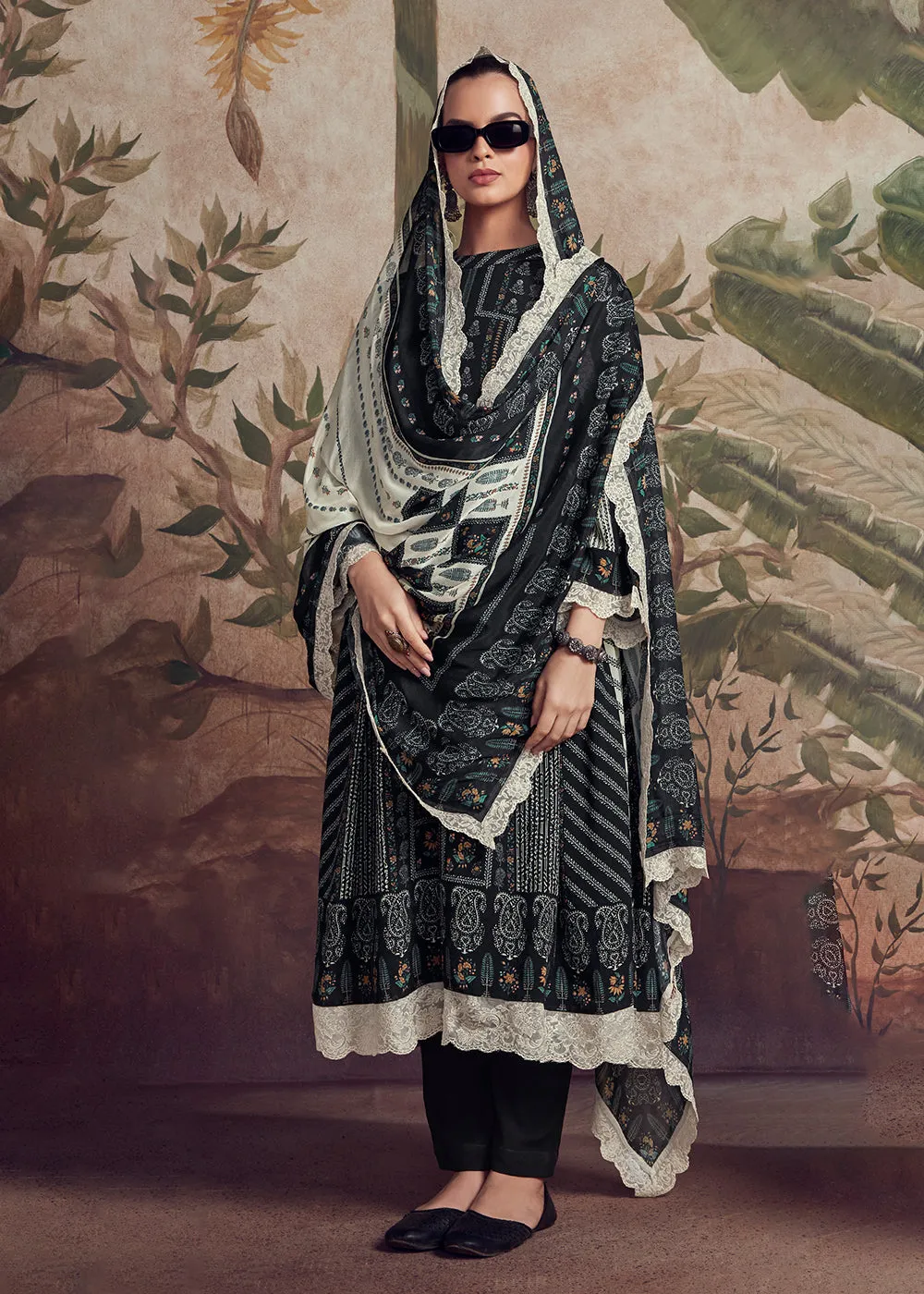 Digital Printed Black Pakistani Style Salwar Suit