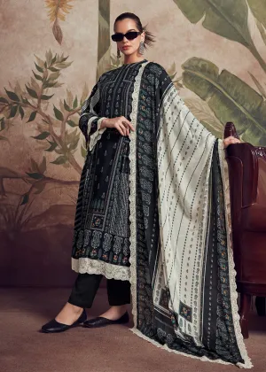 Digital Printed Black Pakistani Style Salwar Suit