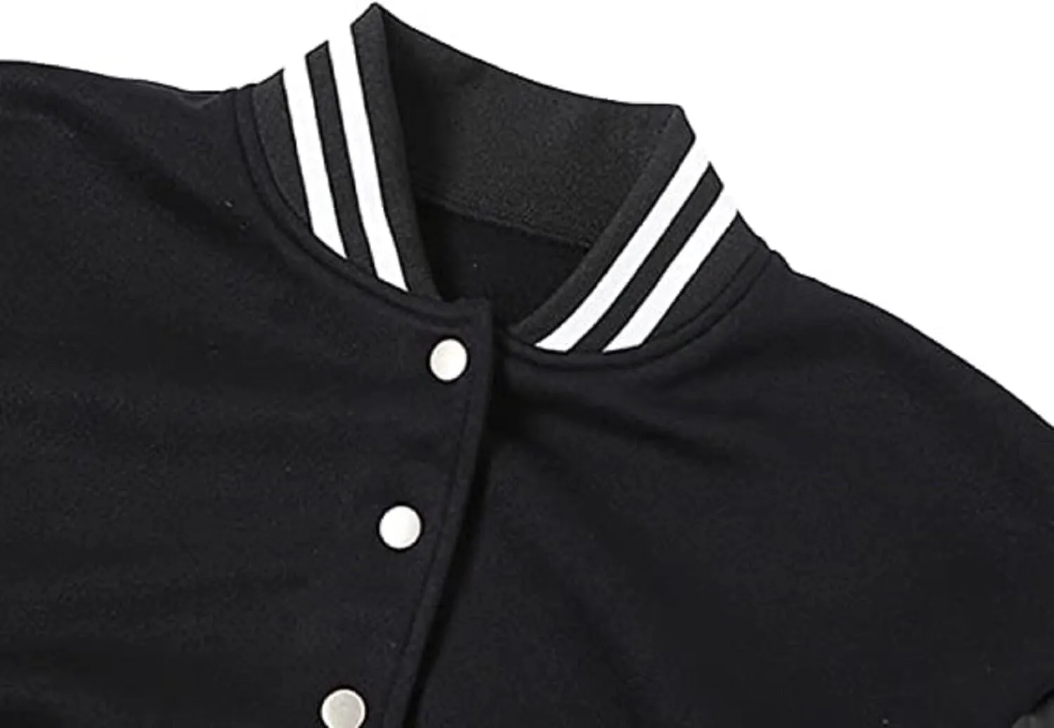 Dolpind Women's Varsity Jacket Cropped Baseball Jacket Letterman Jacket Black Bomber Jacket