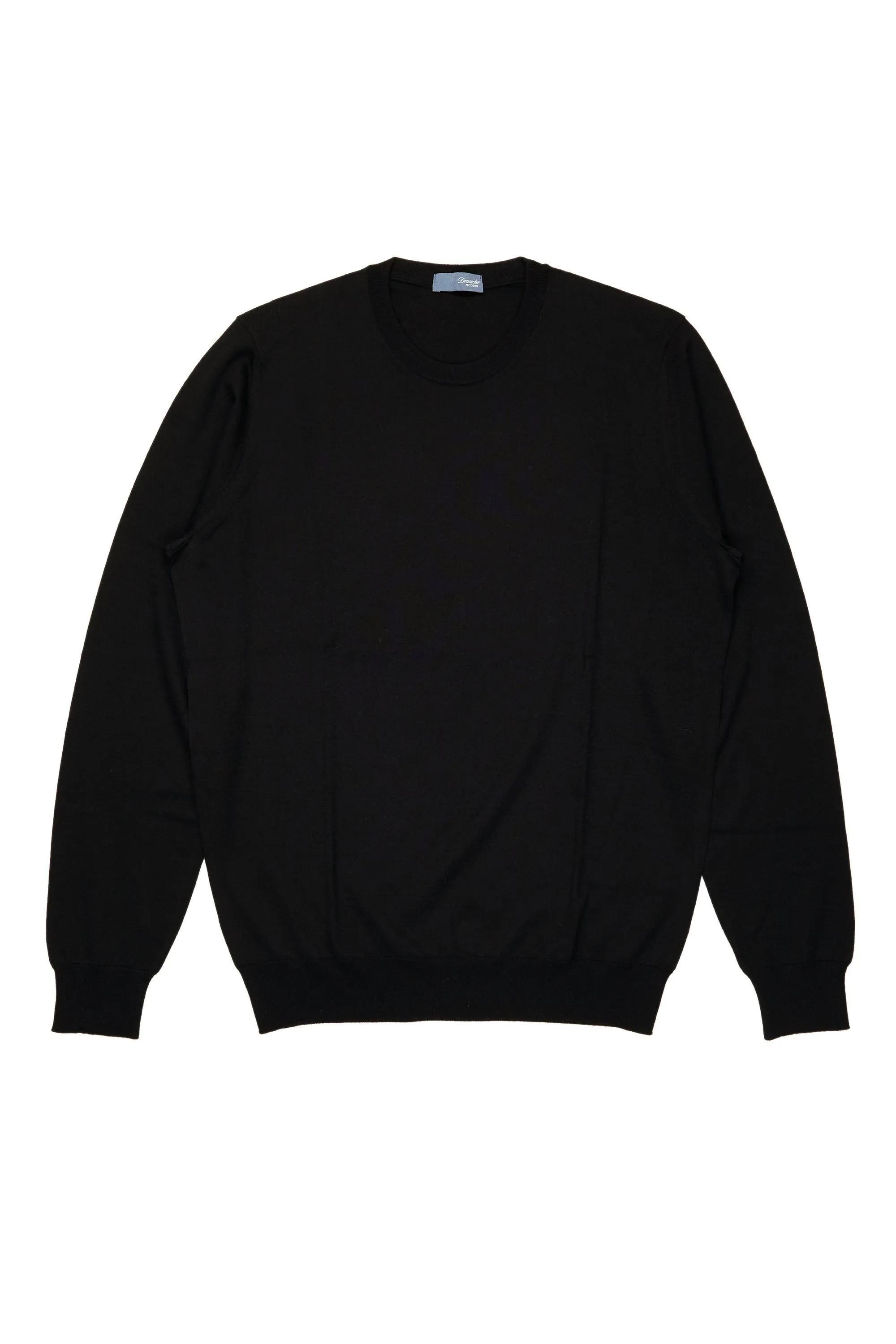 Drumohr Nero Extra Fine Merino Wool Crewneck Sweater