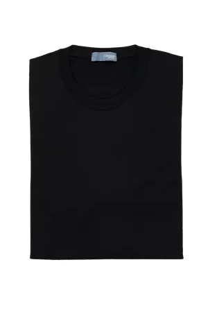 Drumohr Nero Extra Fine Merino Wool Crewneck Sweater