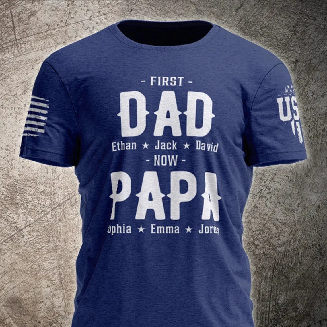 First Dad Now Papa Shirt, Fathers Day Shirt, Custom Fathers Day T-Shirt, Custom Grandpa To Be Shirt, Papa To Be Shirt, New Grandpa Shirt