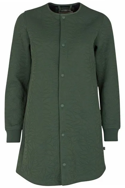 Groene jas met motief | Danefae Maude thermo coat dark khaki