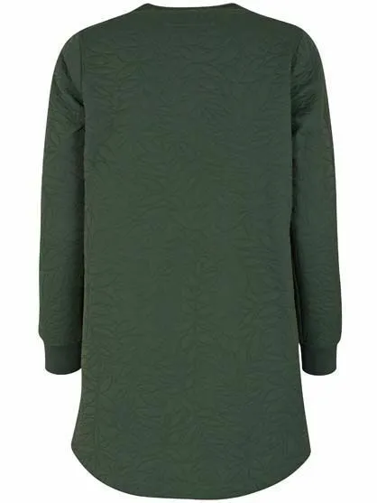 Groene jas met motief | Danefae Maude thermo coat dark khaki