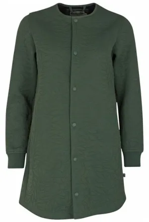 Groene jas met motief | Danefae Maude thermo coat dark khaki