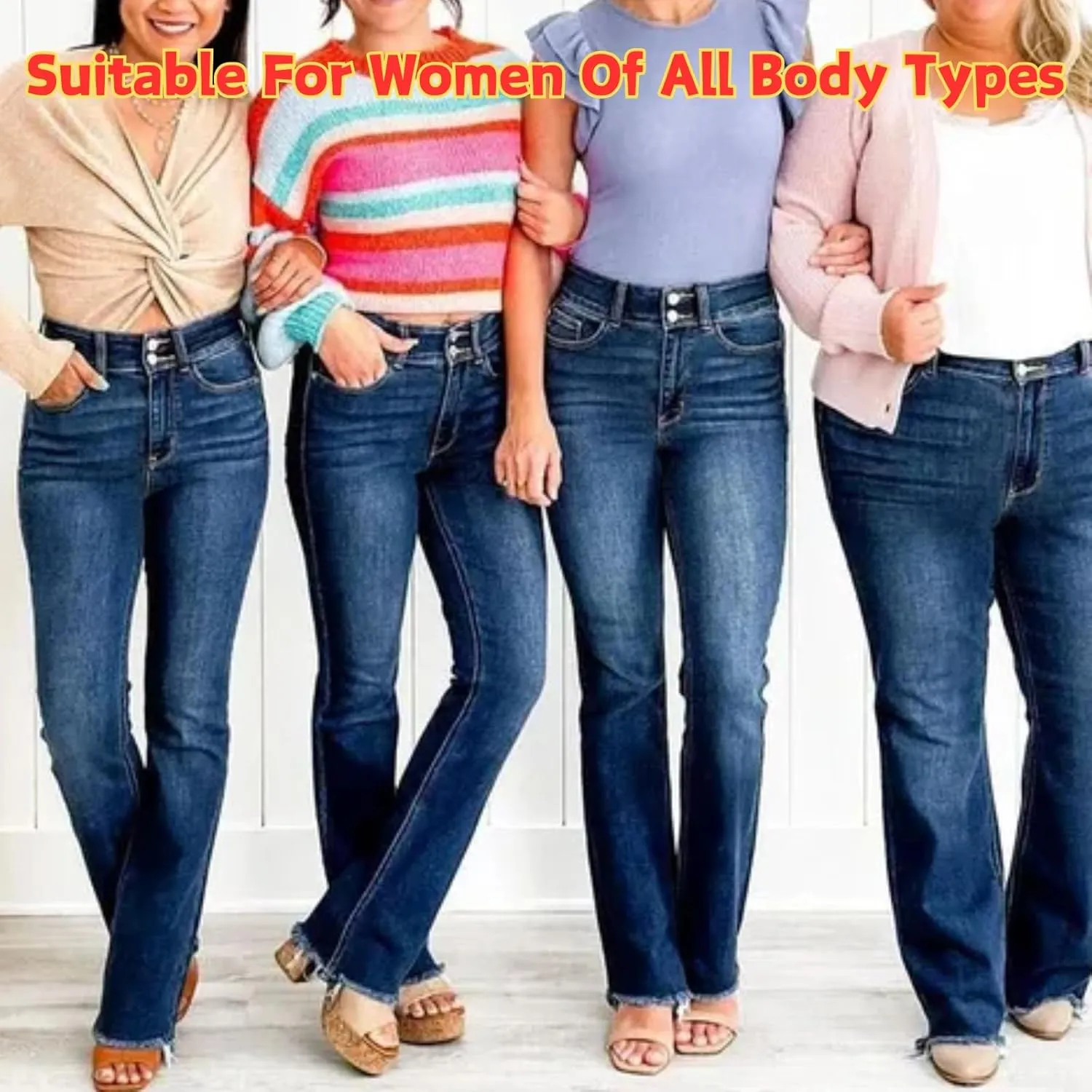 High Rise Non Distressed Vintage Frayed Hem Bootcut Jeans 2024 Sweatpant Jeans High Waisted Wide Leg Jeans for Women