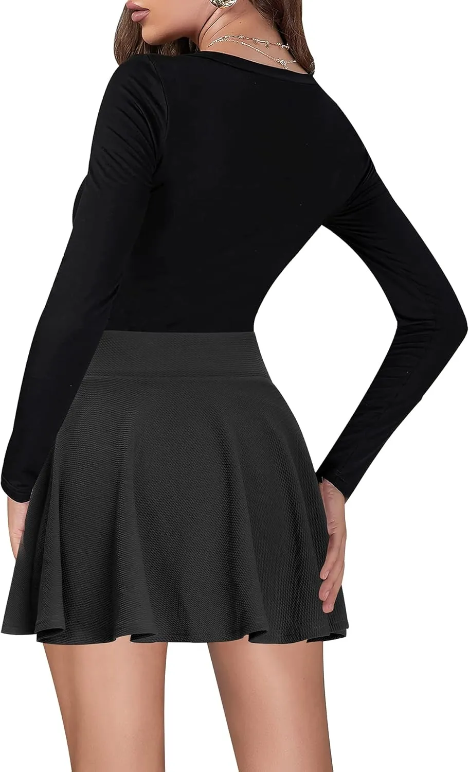 High Waisted Pleated Skirts for Women Skater Tennis Skirt with Shorts Pockets Mini A-Line Skirt
