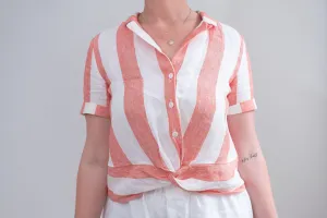 Ivy Shirt - Wide Rose Stripe