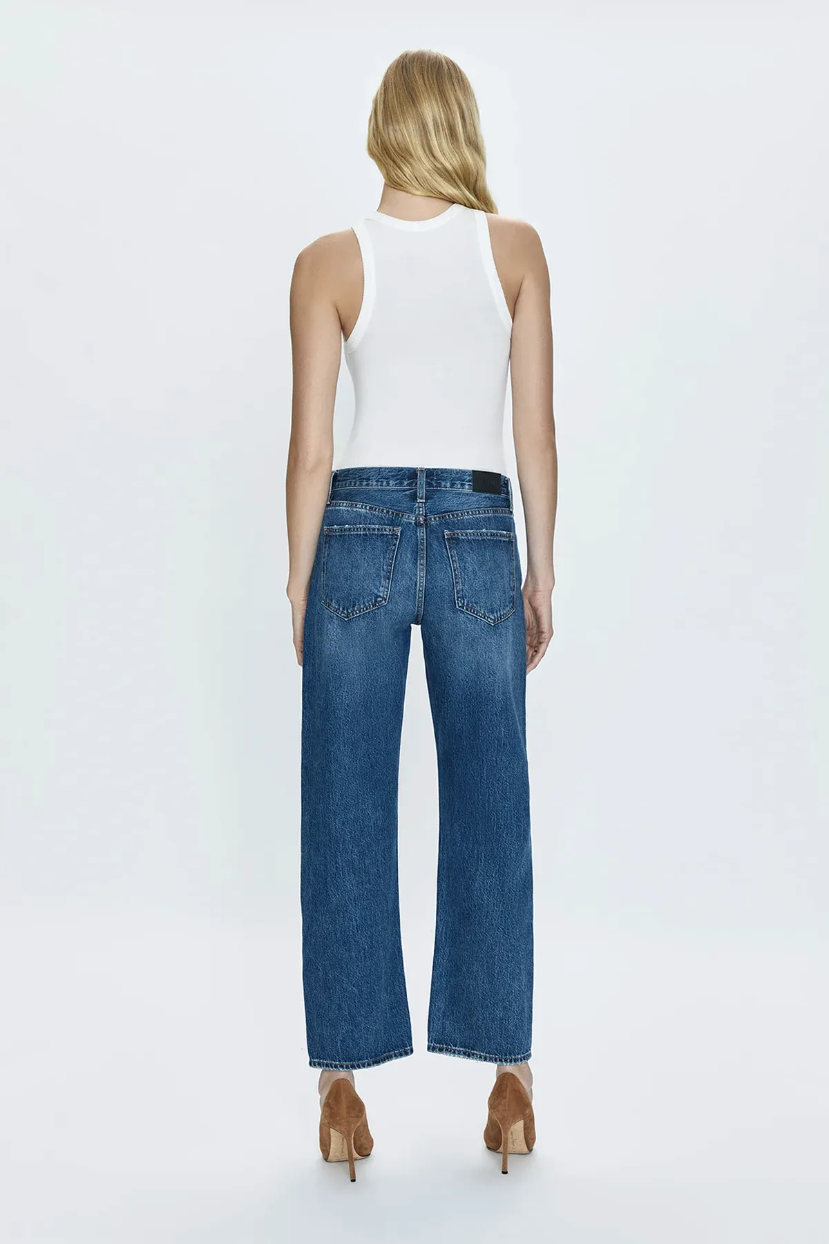 Lexi Mid Rise Bowed Straight Jeans