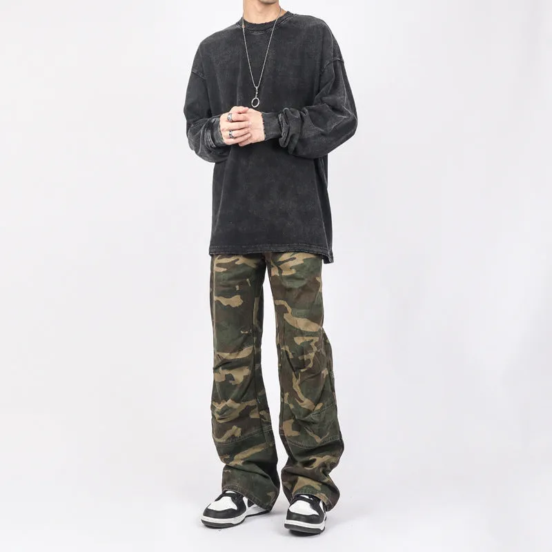 Loose Straight Camouflage Pants Women
