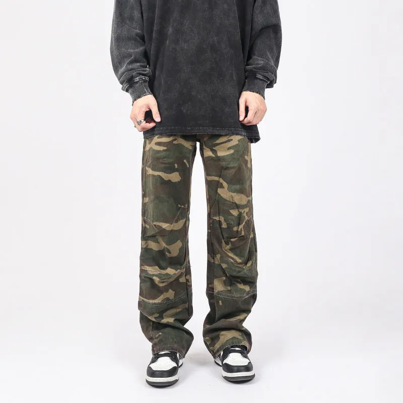 Loose Straight Camouflage Pants Women
