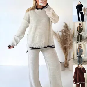 LovelyRLovely Long-sleeved Top & Loose Straight Pants Set