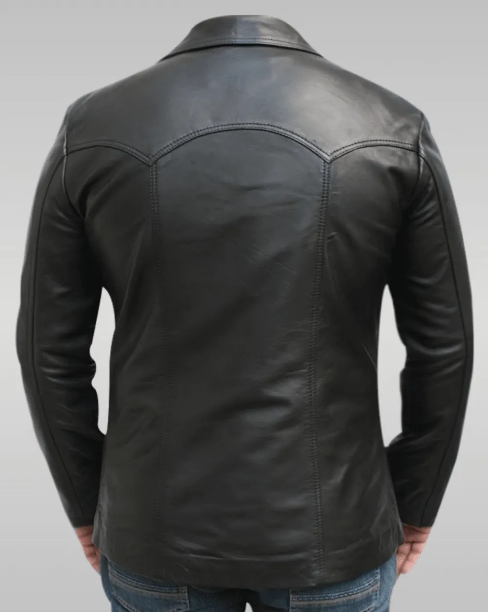Mens Black Vintage Leather Biker Jacket