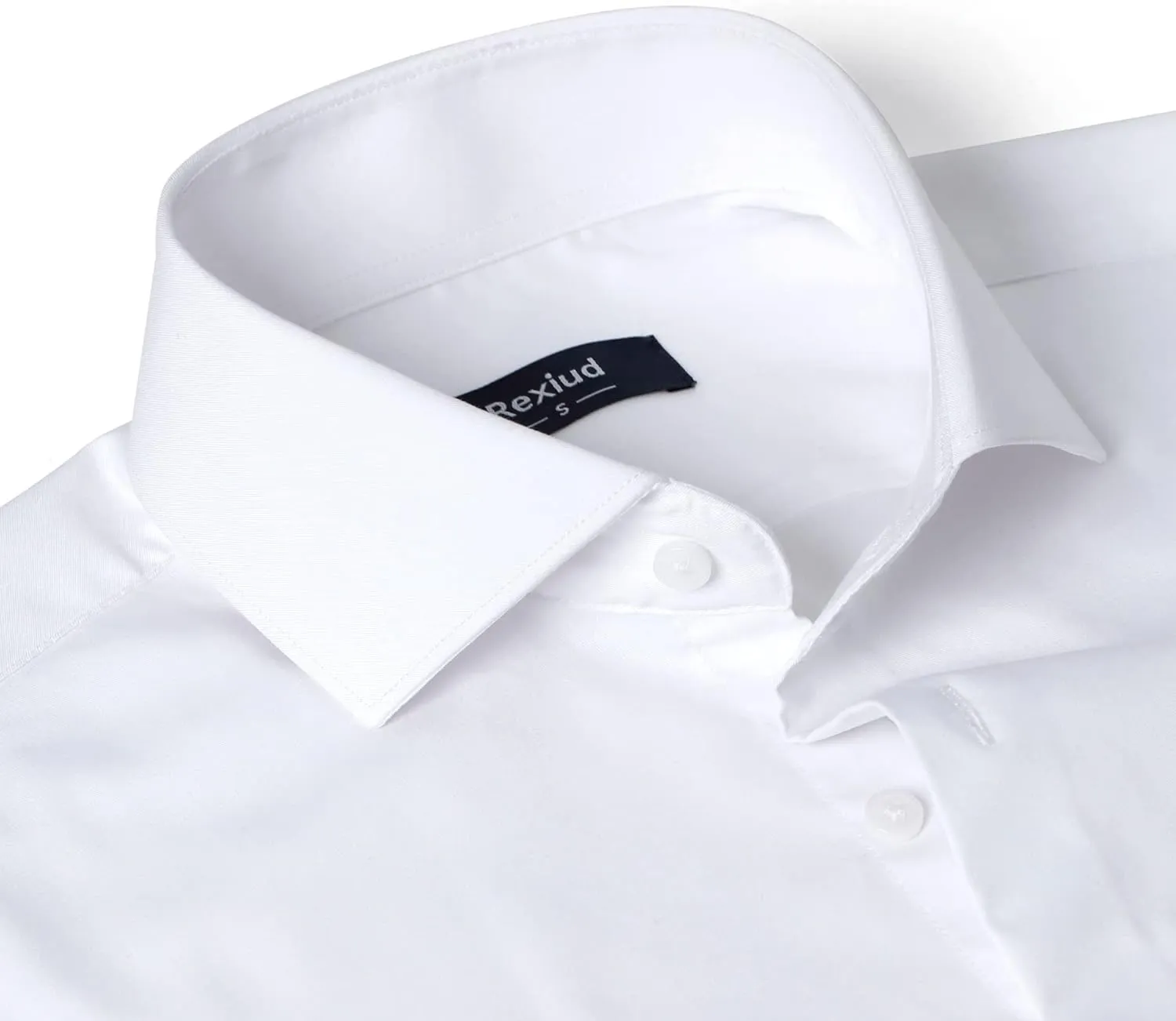 Men's Dress Shirt Stretch Formal Shirt Business Casual Cutaway Collar Long Sleeve Convertible Cuffs Solid