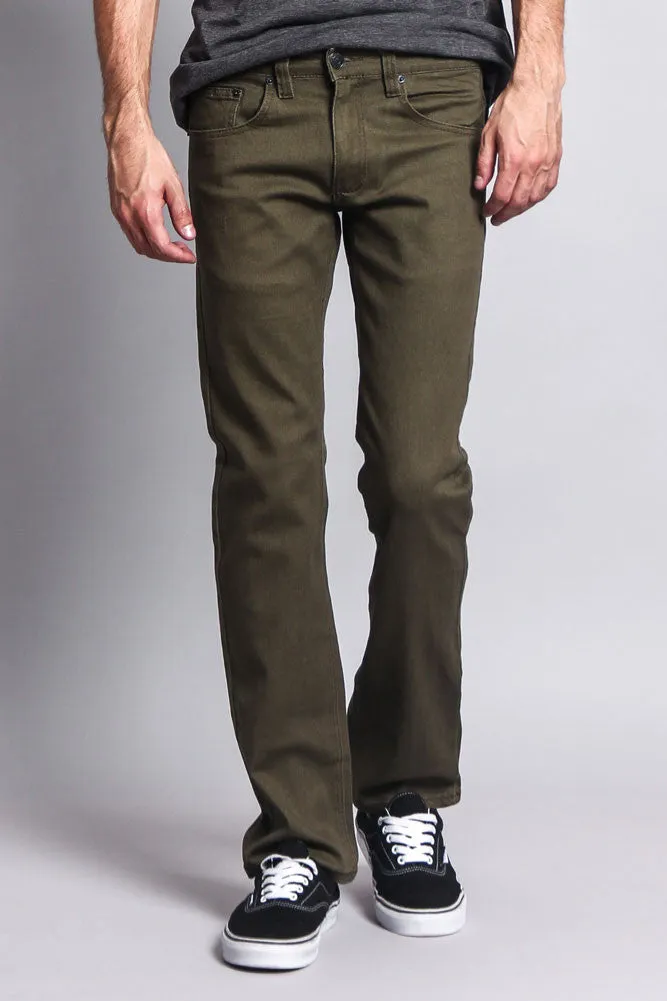 Men's Slim Fit Colored Jeans (Olive)