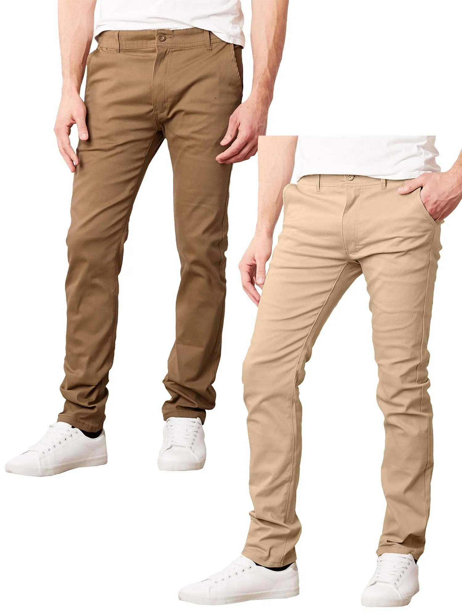 Men's Super Stretch Slim Fit Everyday Chino Pants (Sizes, 30-42) 2-PACK