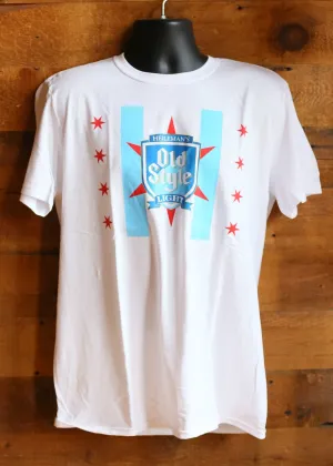 Men's T-Shirt Chicago Flag Old Style Light White