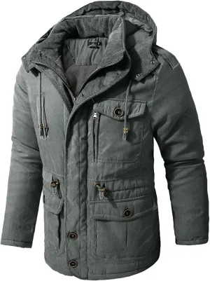 Mens Windproof Jacket 2023 Winter Warm Fleece Lined Mountain Sport Coats for Men Hooded Windbreaker Jackets Outdoor Overcoat