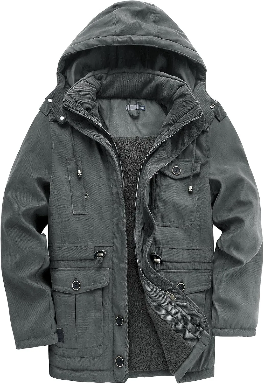 Mens Windproof Jacket 2023 Winter Warm Fleece Lined Mountain Sport Coats for Men Hooded Windbreaker Jackets Outdoor Overcoat