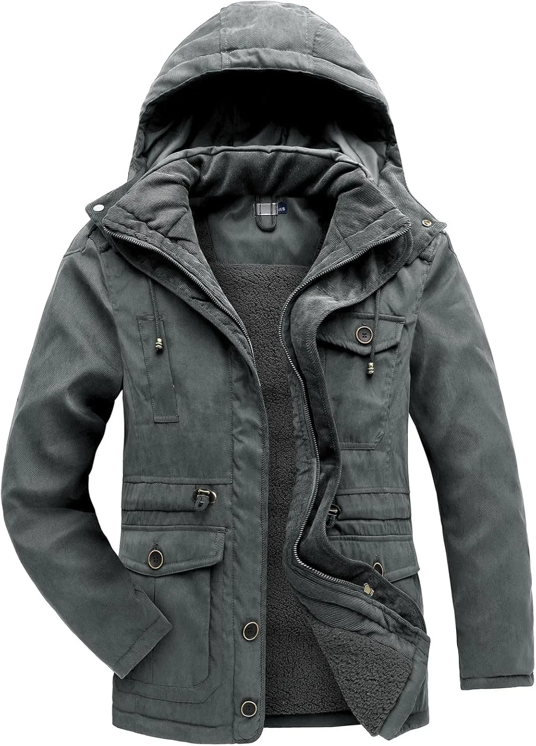 Mens Windproof Jacket 2023 Winter Warm Fleece Lined Mountain Sport Coats for Men Hooded Windbreaker Jackets Outdoor Overcoat