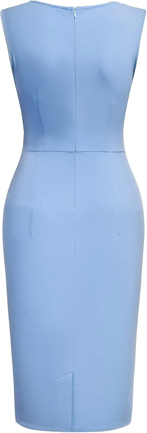 Miusol Women's Retro Ruffle Sleeveless Cocktail Party Pencil Dress