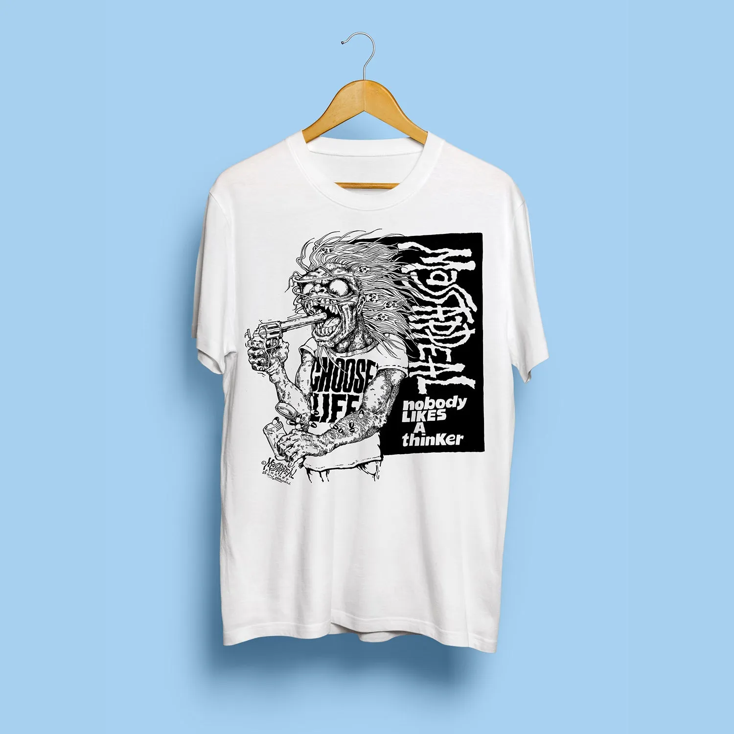 Nobody Likes A Thinker T-Shirt (White)
