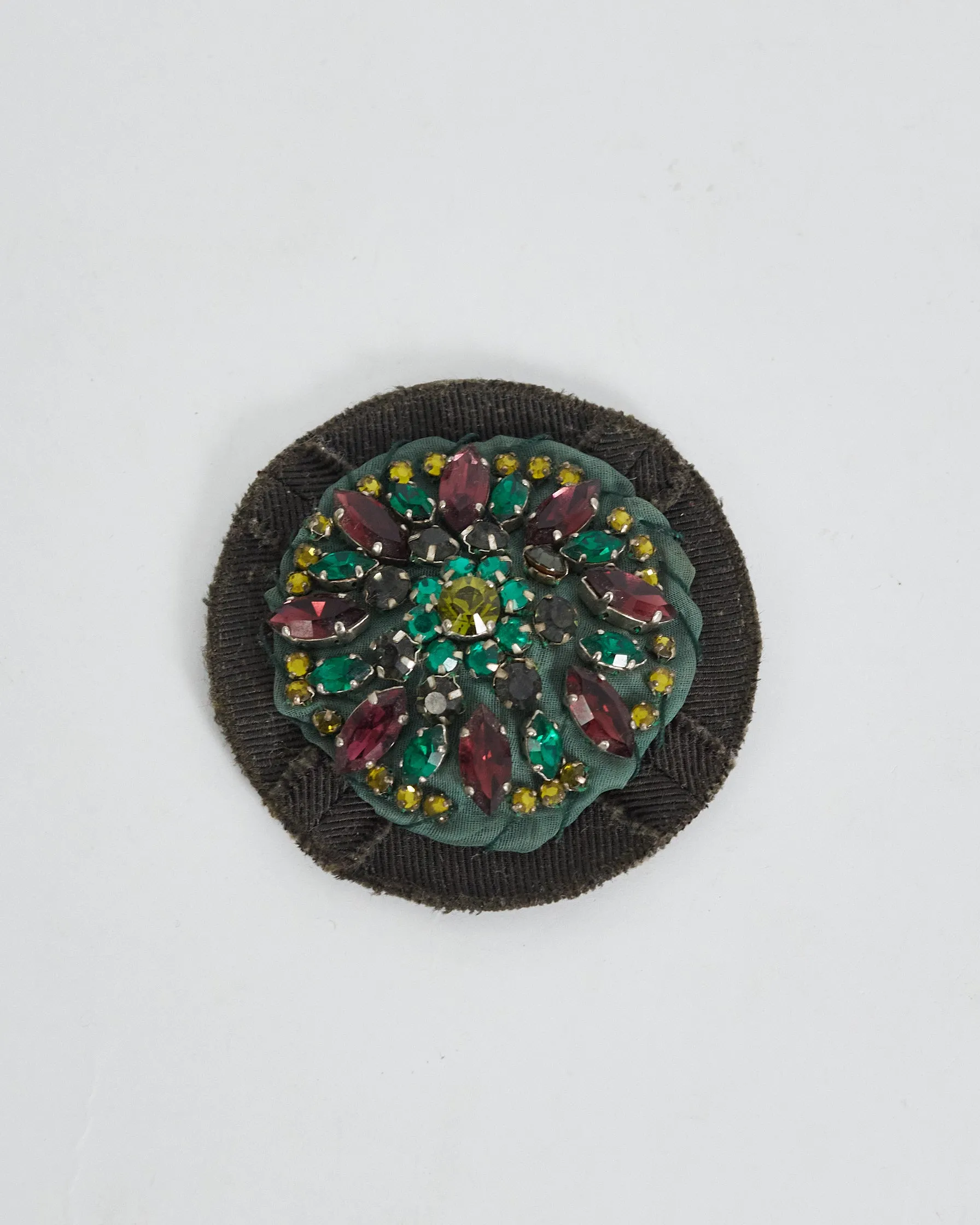 Prada fall '04 jewelled fabric brooch, green & multi
