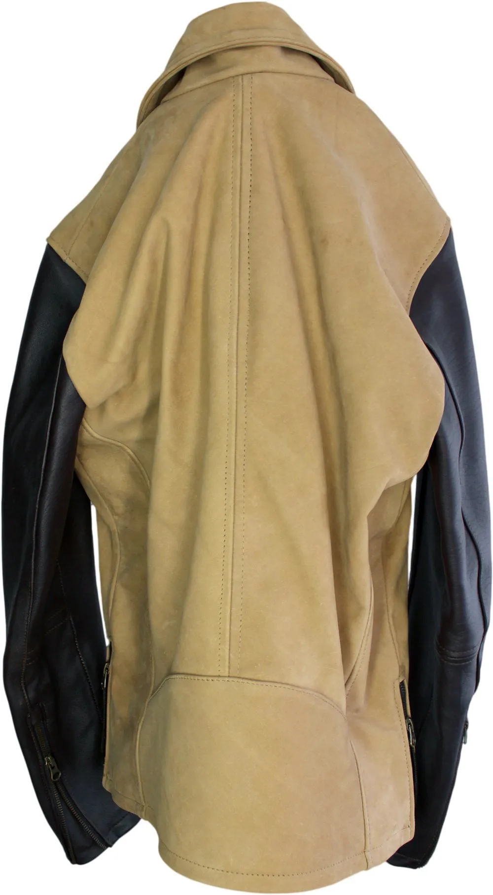 REBEL 2 Leather Jacket Cafe Nubuck & Dark Brown
