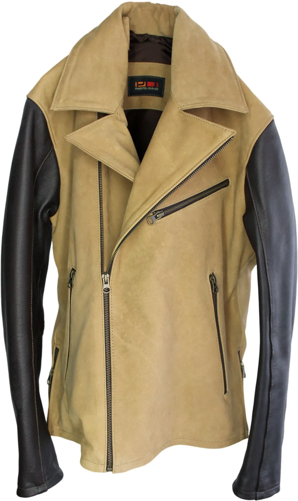 REBEL 2 Leather Jacket Cafe Nubuck & Dark Brown