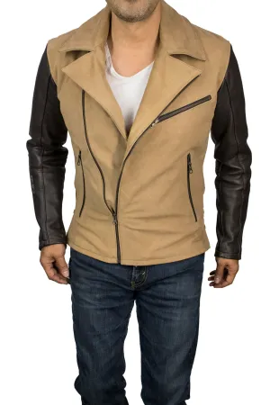 REBEL 2 Leather Jacket Cafe Nubuck & Dark Brown