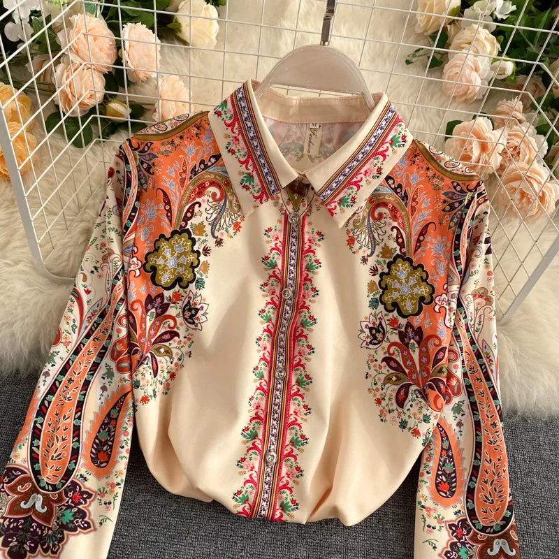 Retro Loose and Thin All-match Vacation Travel Shirt