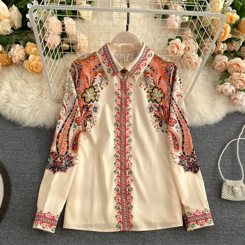 Retro Loose and Thin All-match Vacation Travel Shirt