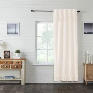 Simple Life Flax Antique White Ruffled Lined Single Panel Curtain 96"
