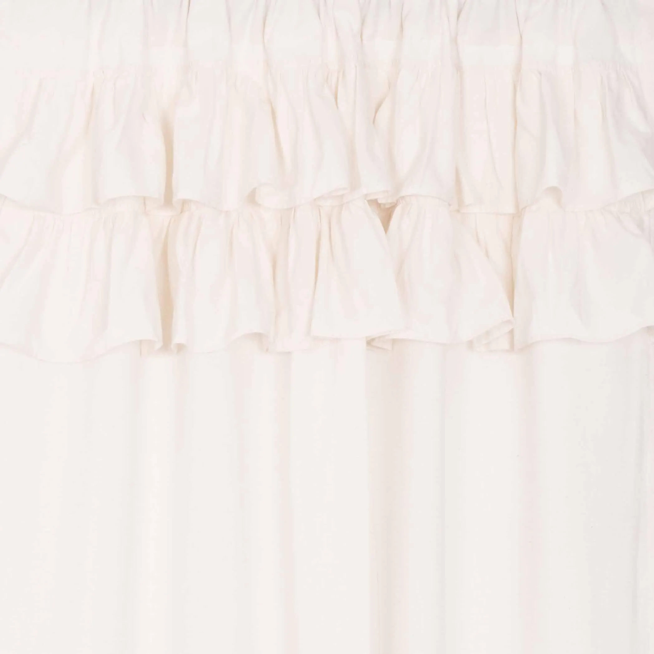 Simple Life Flax Antique White Ruffled Lined Single Panel Curtain 96"