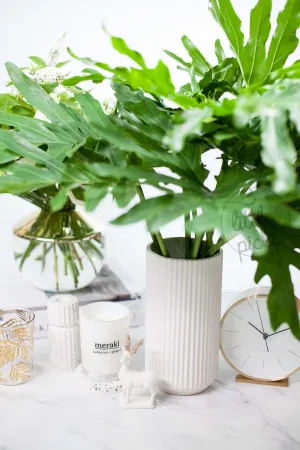Simple White Fluted Vase
