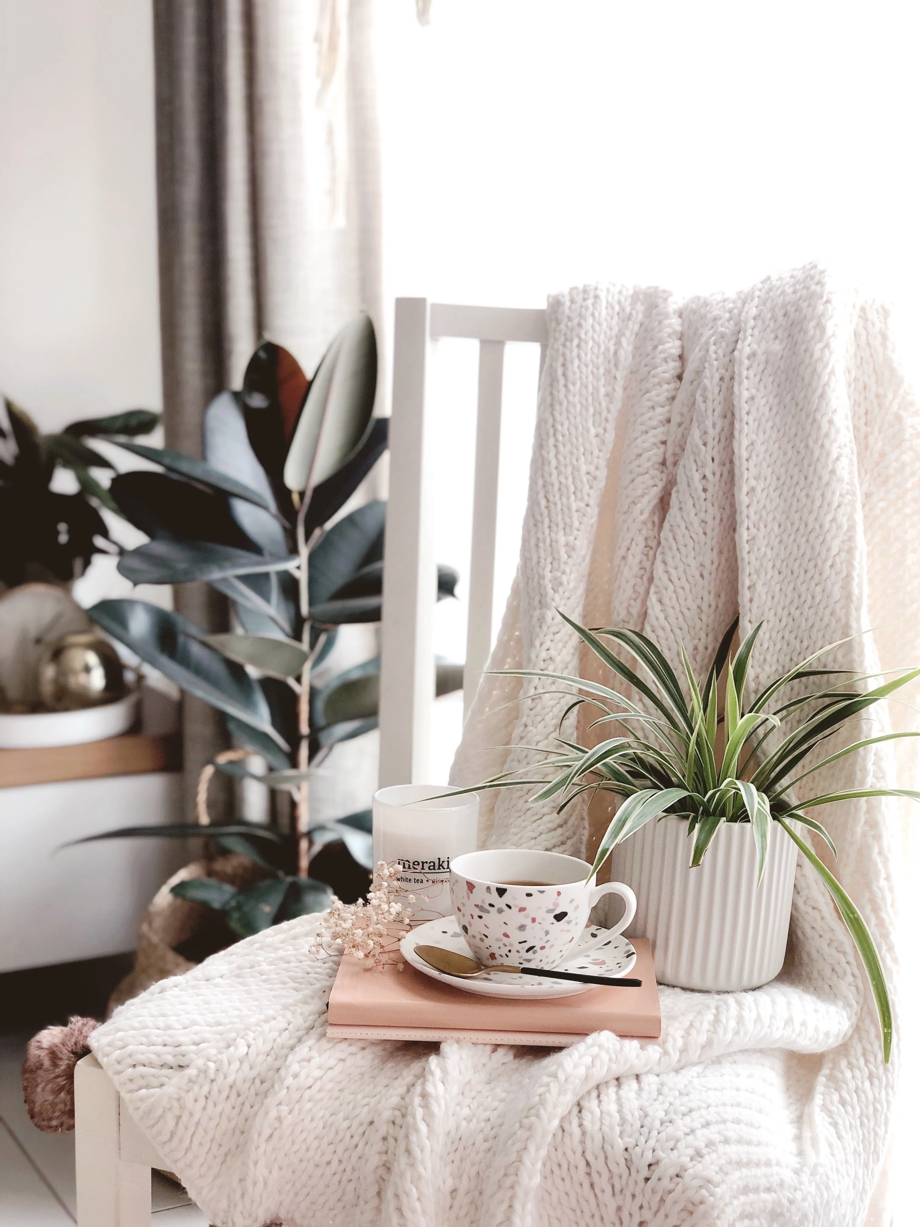 Simple White Fluted Vase