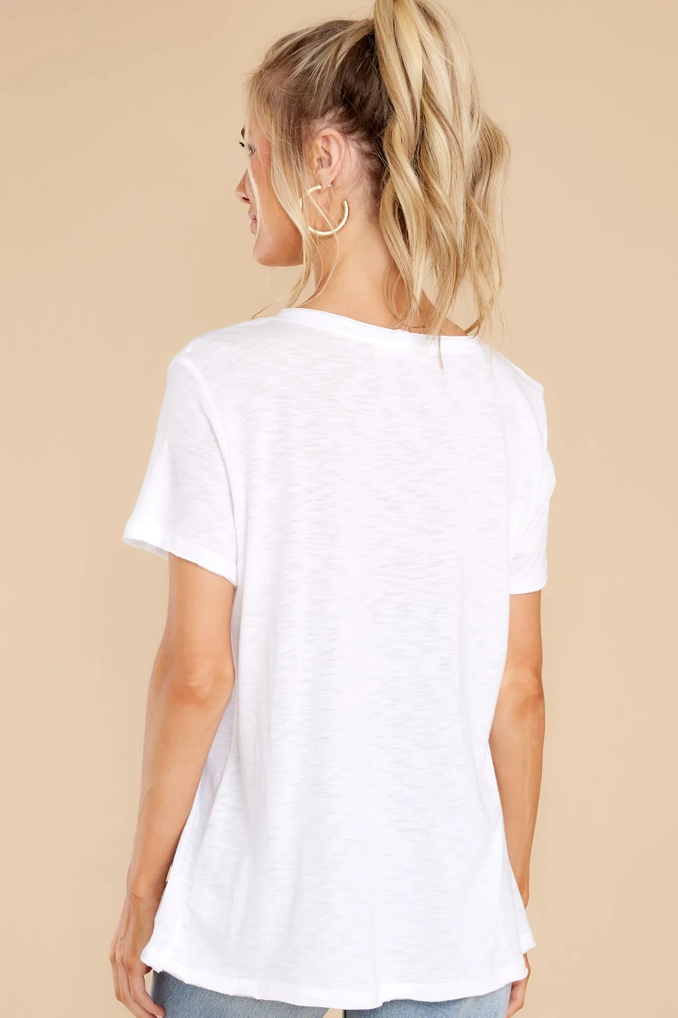 Start Somewhere White Pocket Tee